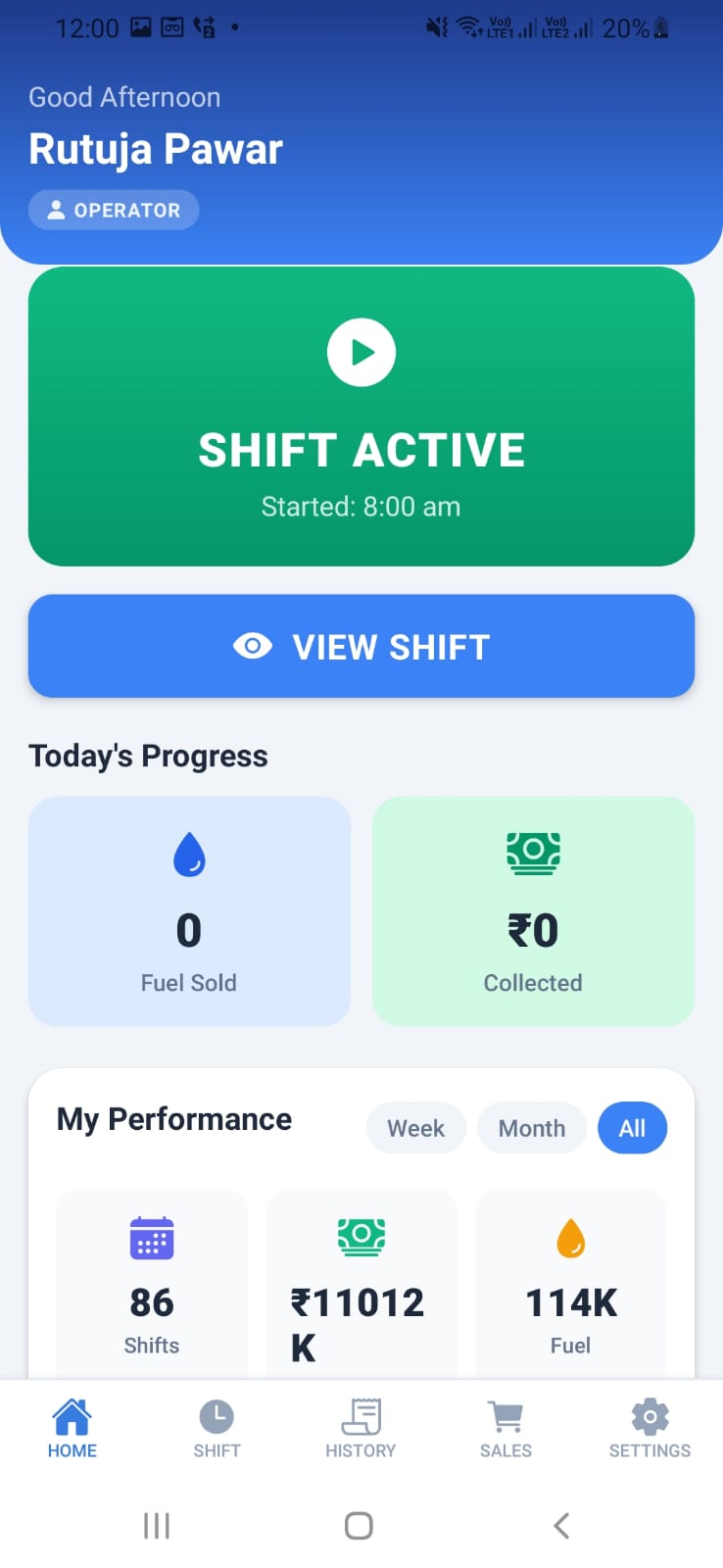 shift management petrol pump app